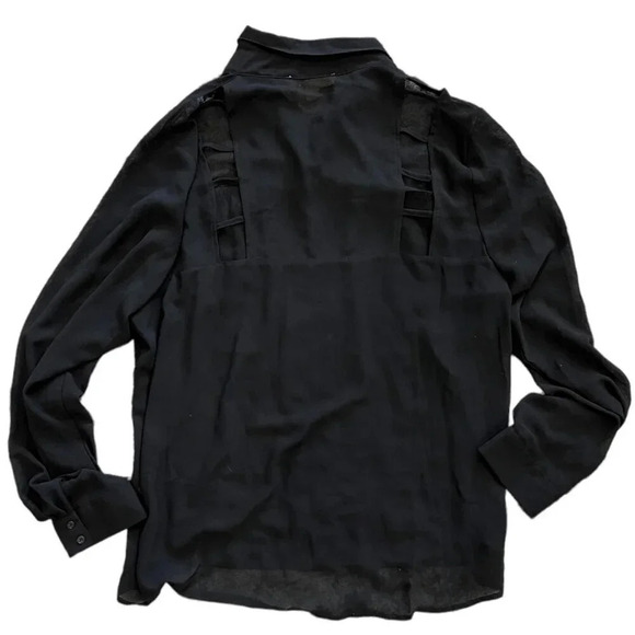 Nicki Minaj Black Chiffon Studded Collar Blouse XXL - Picture 4 of 5